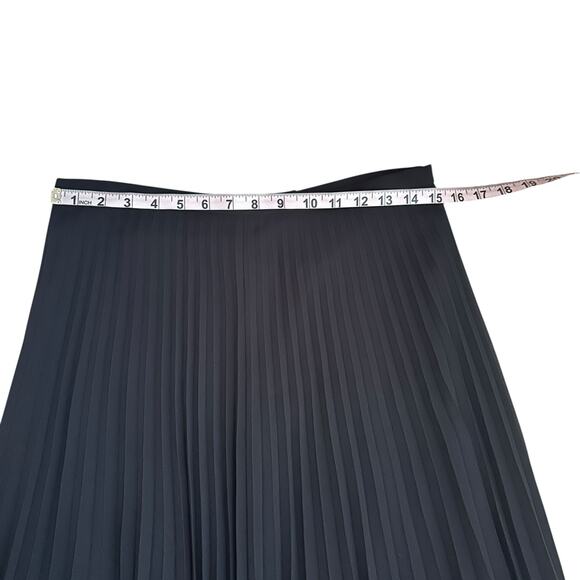 Liz Claiborne Collection Black Pleated Maxi Skirt 12 Chiffon Lined Dark Academ - Picture 10 of 13